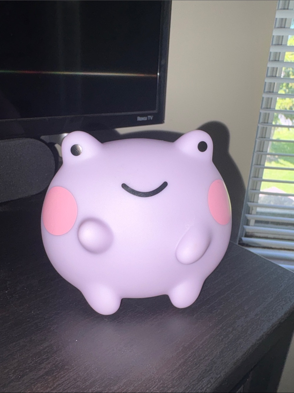 Purple Frog Night Light Toy for Kids - Pink Cheeks